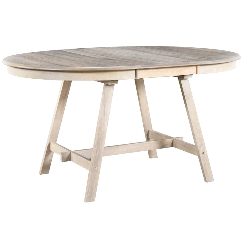 Set da pranzo da 5 pezzi in legno con tavolo rotondo allungabile e 4 sedie