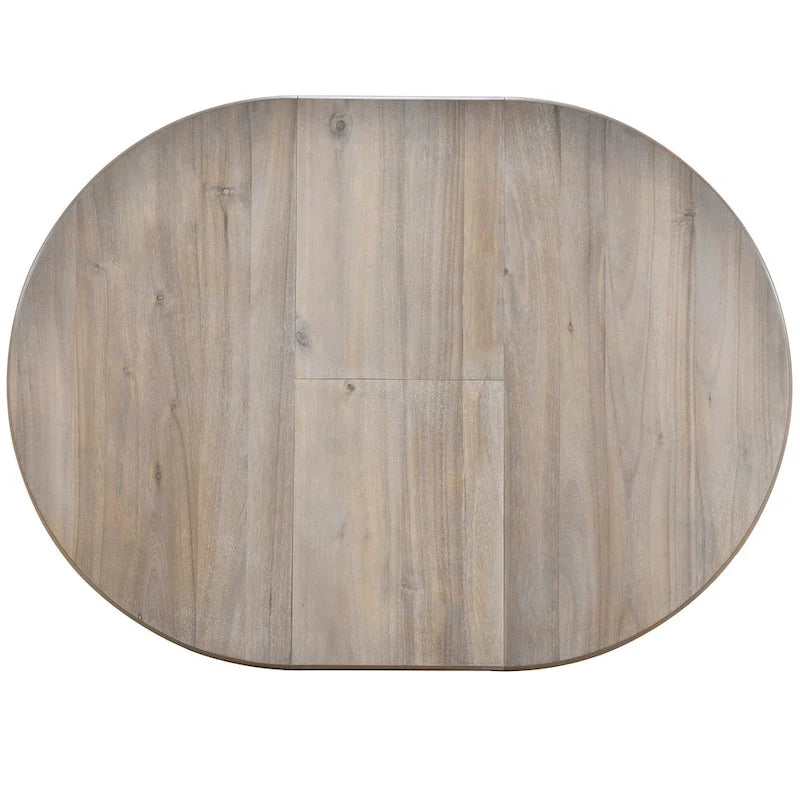 Set da pranzo da 5 pezzi in legno con tavolo rotondo allungabile e 4 sedie