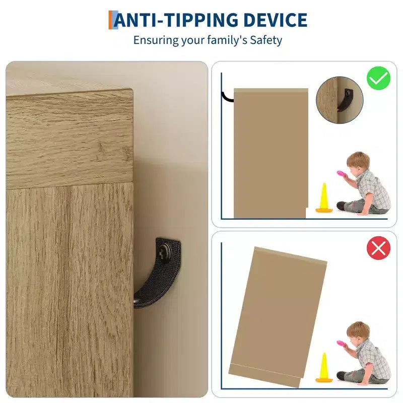 Guardaroba Armadio in Legno H 43.3 con 4 Cassetti e Asta Appendiabiti, Mobile Contenitore Multifunzionale per Camera da Letto