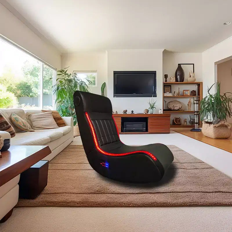 GDFStudio Claudia Sedia da Gaming Pieghevole da Terra con Bluetooth e Massaggio a Vibrazione