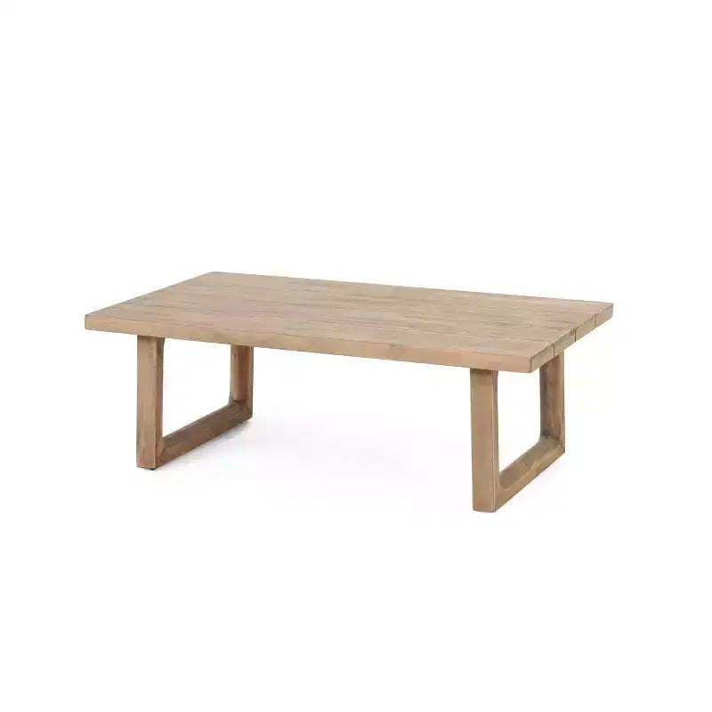 Set Mobili da Patio in Legno di Acacia, Set Conversazione per Esterni con Tavolino da Caffè e Morbidi Cuscini per Giardino, Portico e Balcone, Beige - Merax