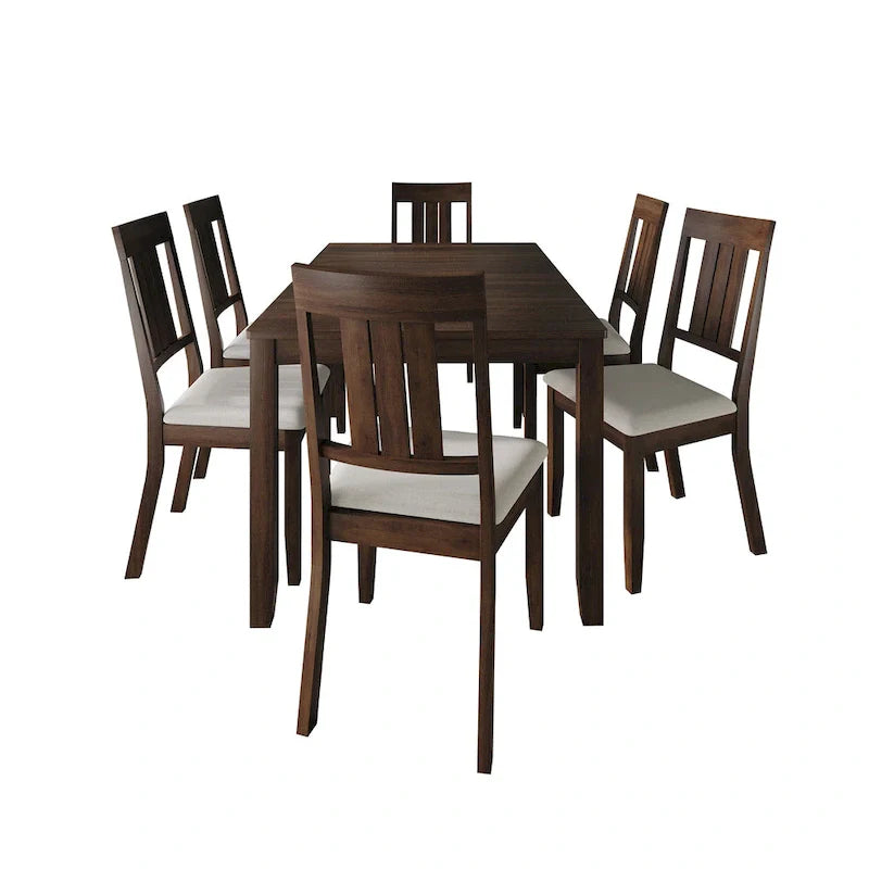 Set da pranzo classico in legno a 7 pezzi CraftPorch