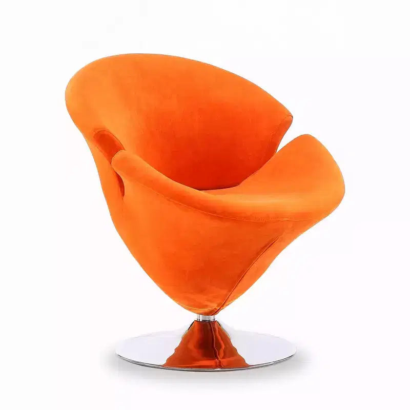 Manhattan Comfort Set di 4 Sedie Girevoli Tulip Arancione/Giallo: Rivestimento in Velluto, Nessun Montaggio Richiesto