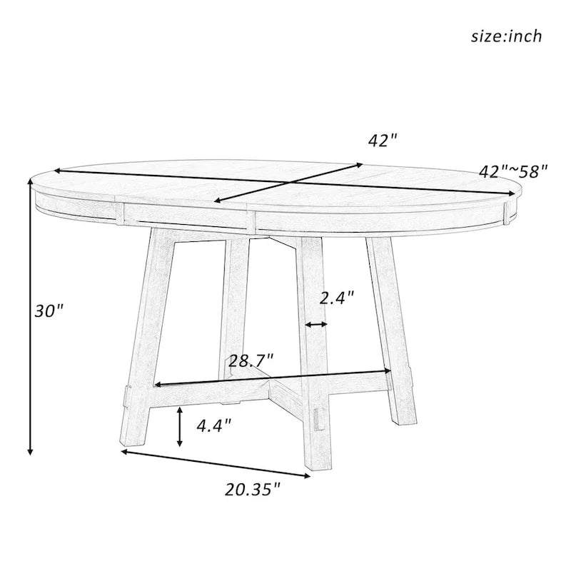 Tavolo da pranzo allungabile rotondo da cascina con 16 inserti in legno per cucina