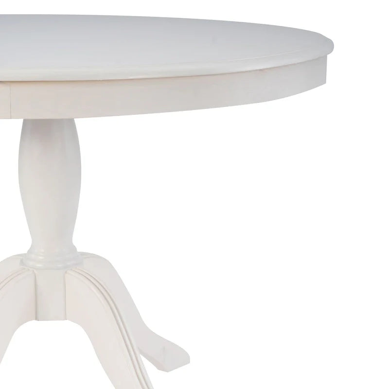 Table ronde à pied central en bois massif