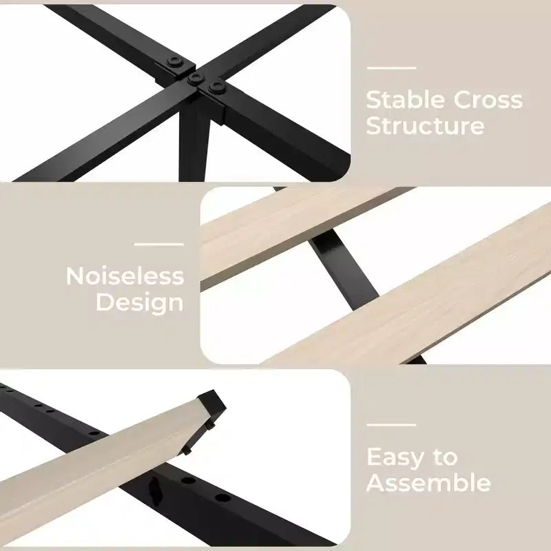 CuisinSmart - Struttura letto in velluto a coste con testiera, struttura letto imbottita con piattaforma con 4 cassetti portaoggetti e supporto a doghe in legno