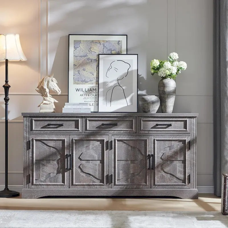 Credenza a Buffet da Fattoria, Mobile Bar per Caffè e Vino per Sala da Pranzo - N/A