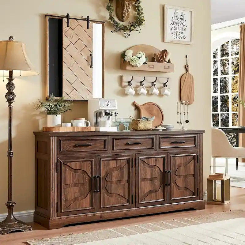 Credenza a Buffet da Fattoria, Mobile Bar per Caffè e Vino per Sala da Pranzo - N/A
