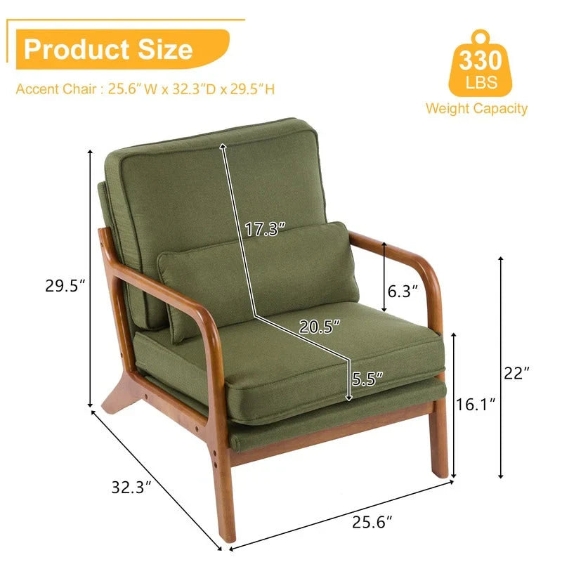 Poltrona imbottita Mid-Century Modern
