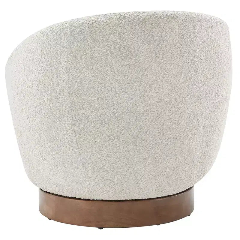 Poltrona a botte girevole imbottita Spruce&Spring con base in legno