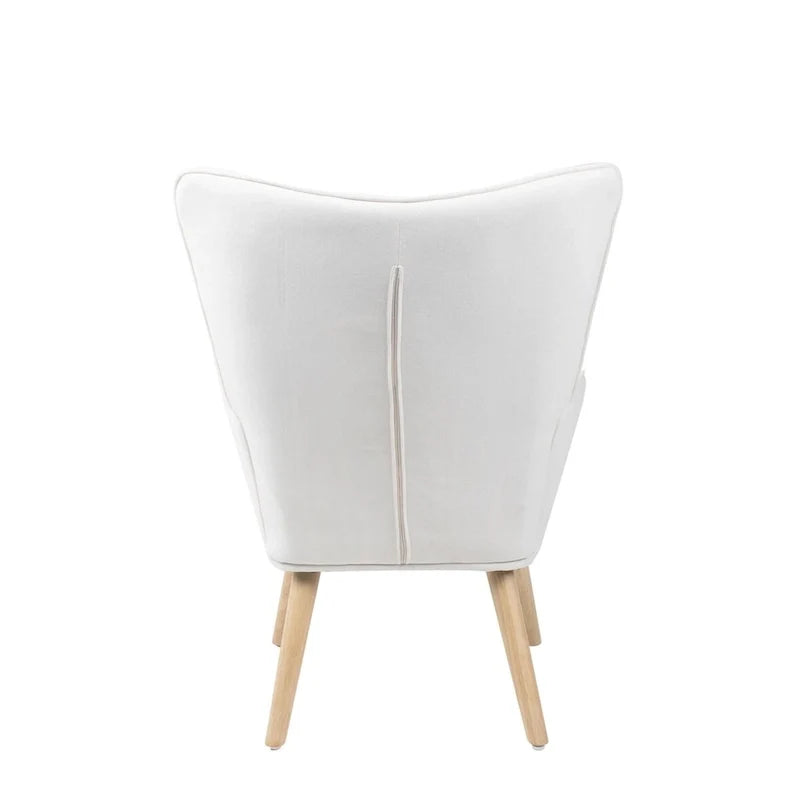 Poltrona con Pouf, Set Sedia e Ottomana per Soggiorno, Comoda Poltroncina Laterale per Camera da Letto, Superficie in Tessuto con Giunture Creative