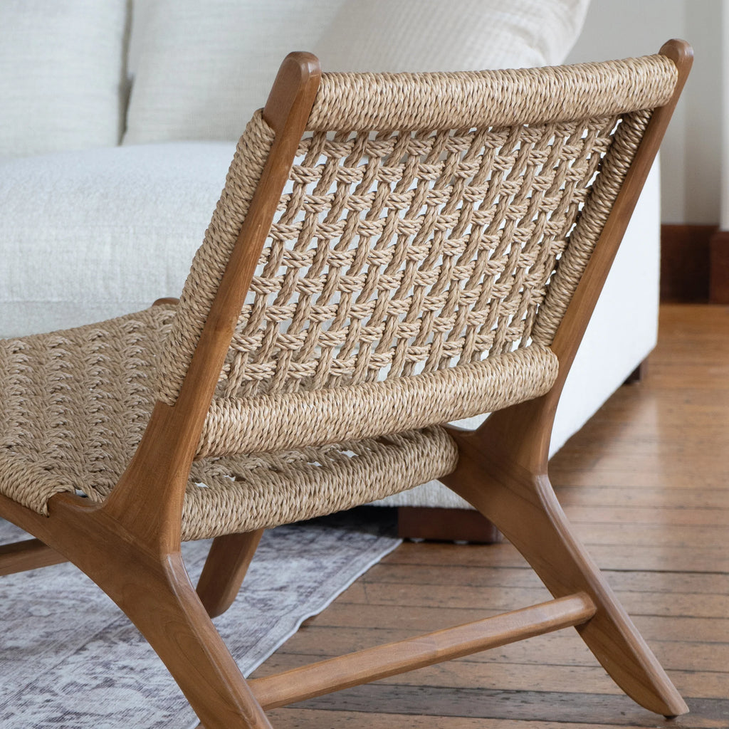 Sedia Sdraio Rustica in Teak con Intreccio - Esterno