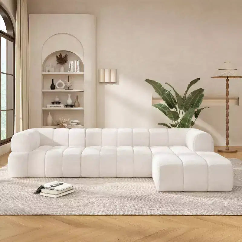 Christopher Knight Home Keri 122 Divano componibile moderno a L in schiuma ad alta densità con schienale basso