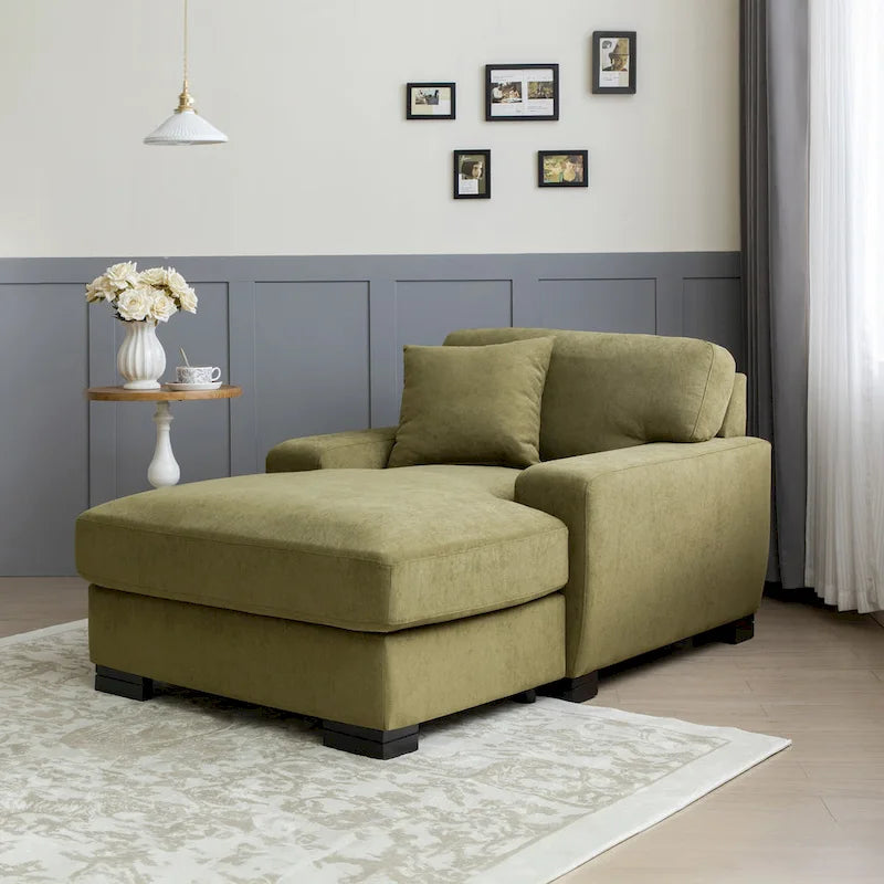 Divano letto chaise longue oversize moderno metà secolo con cuscino