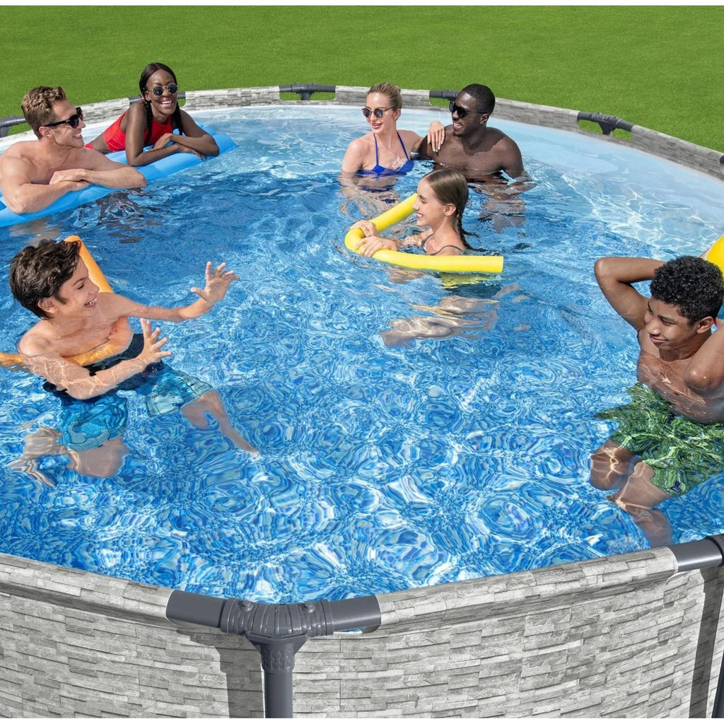 Piscina Fuori Terra Rotonda Bestway Steel Pro MAX con Pompa e Copertura