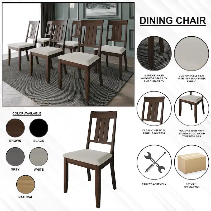 Set da pranzo classico in legno a 7 pezzi CraftPorch