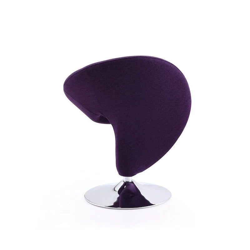 Poltrona girevole accent Curl Chrome di Manhattan Comfort in misto lana (Set di 2)