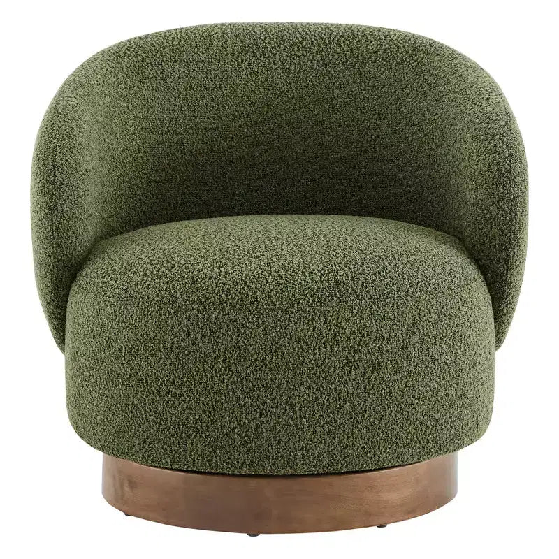 Poltrona a botte girevole imbottita Spruce&Spring con base in legno