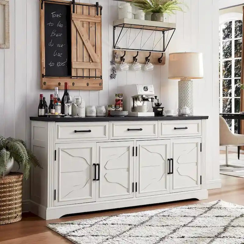 Credenza a Buffet da Fattoria, Mobile Bar per Caffè e Vino per Sala da Pranzo - N/A
