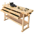 Olympia Tools Banco da Lavoro in Legno di Gomma, 4 Cassetti, Capacità di Carico 204 kg