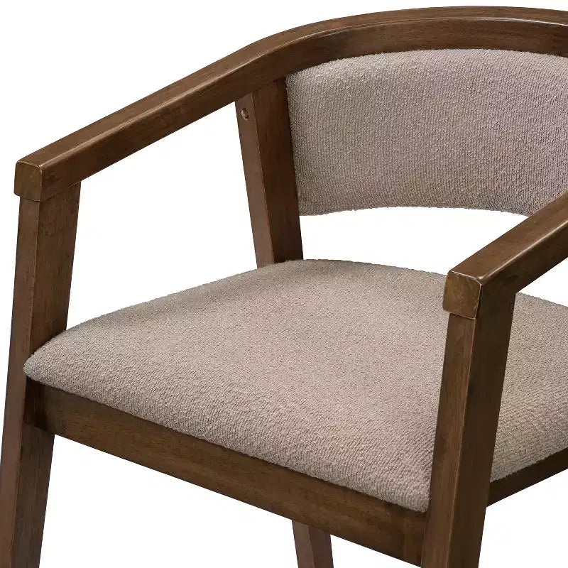 Christopher Knight Home Simon Set da pranzo 5 pezzi in legno di gomma stile Mid-Century moderno con sedie imbottite in bouclé
