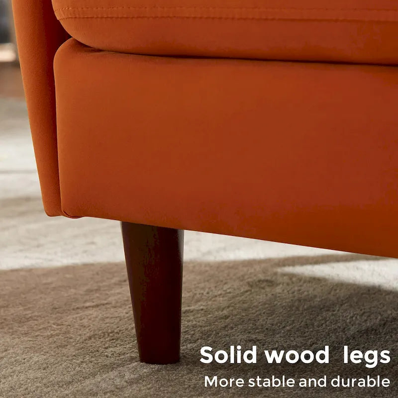 Set di 2 Poltrone Accent, in Velluto a Botte con Gambe in Legno Massello 28,34W