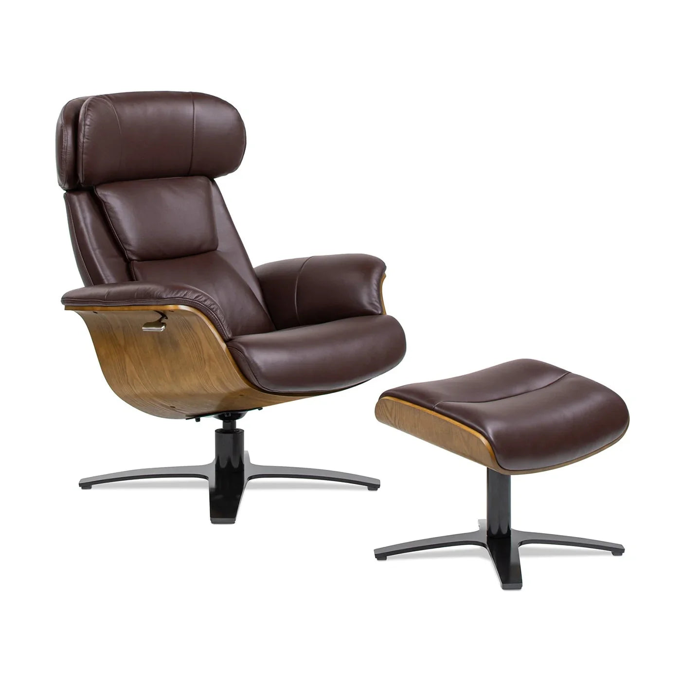 Jovan 31.5 Poltrona reclinabile in vera pelle con pouf