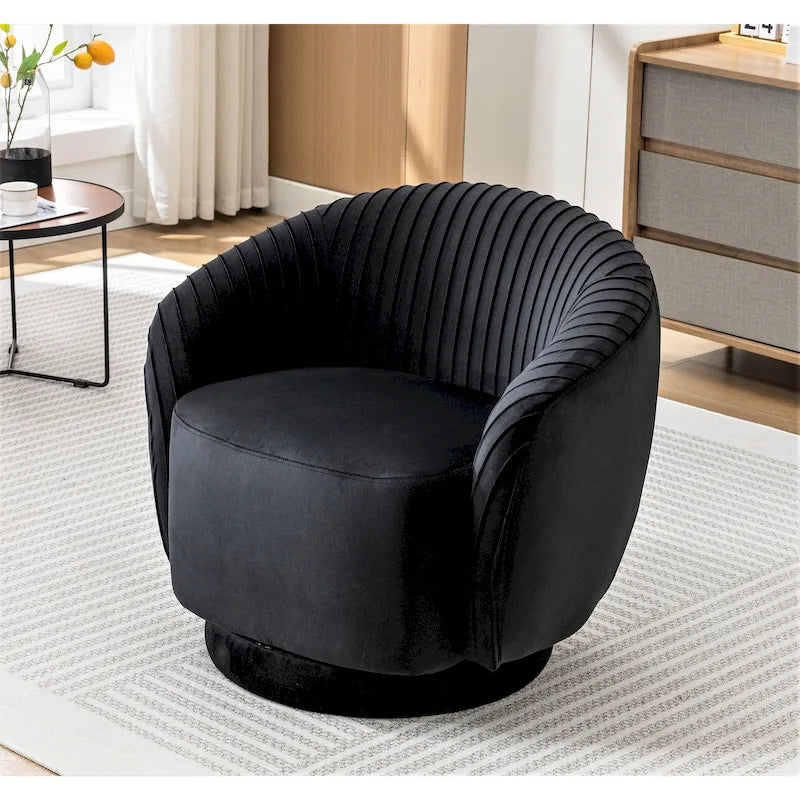 Poltroncina girevole Milvo Small in velluto
