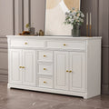 59.1'' Credenza Buffet Bianco Laccato Moderno Metà Secolo Contemporaneo