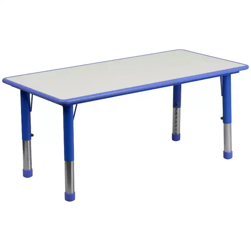 Set Tavolo Attività Rettangolare Regolabile in Altezza in Plastica Emma and Oliver 23.625"W x 47.25"L con 6 Sedie