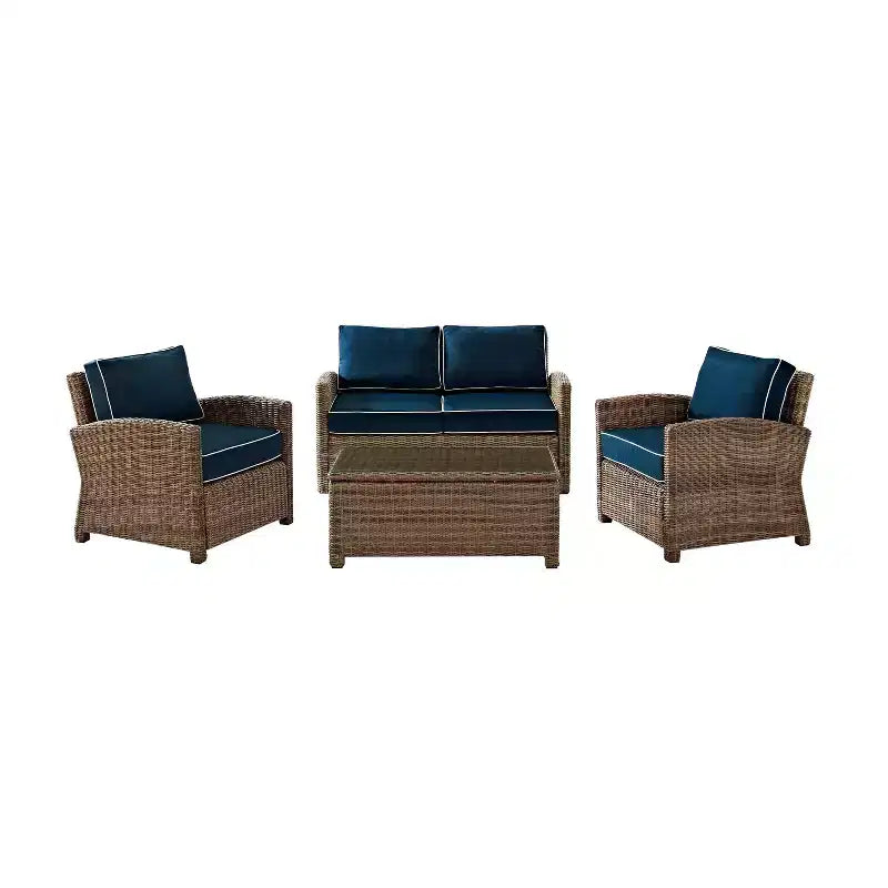Set conversazione da esterno in vimini Bradenton 4 pezzi - Crosley
