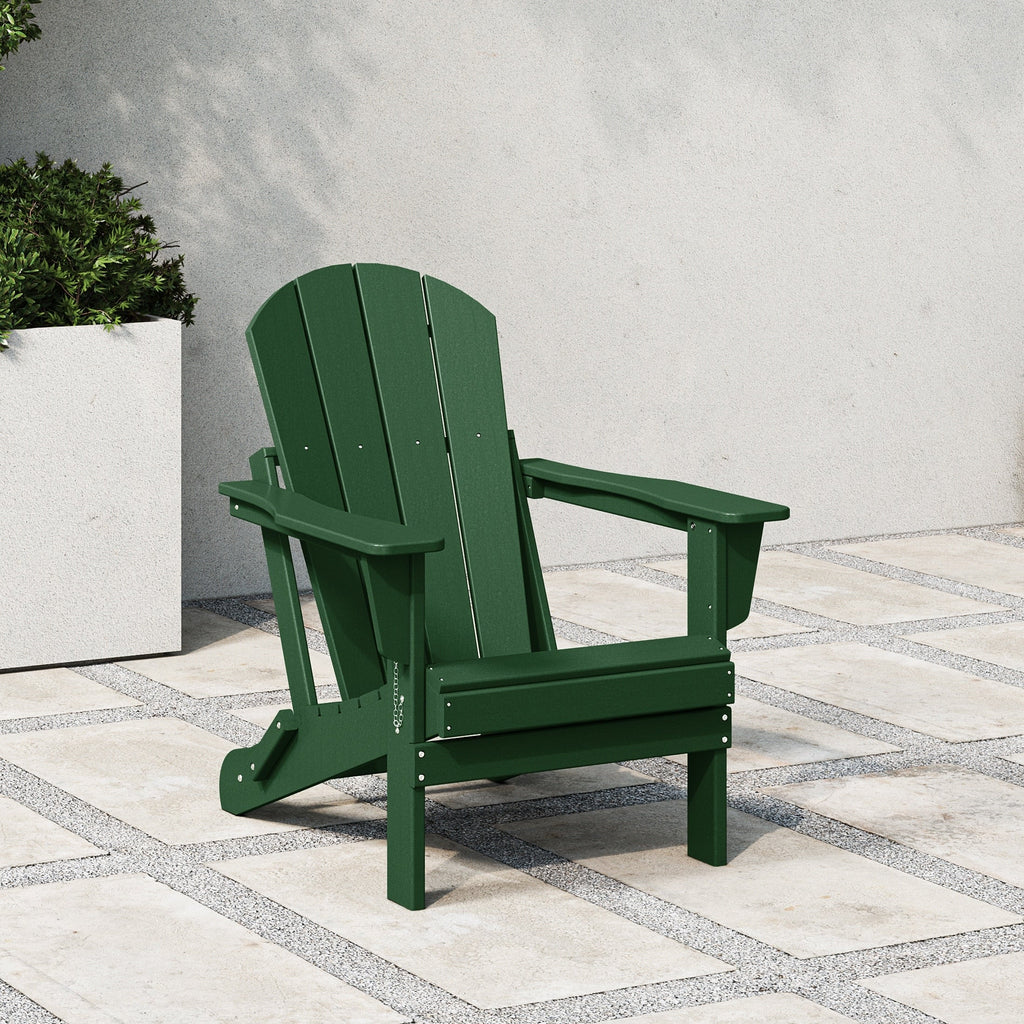 Polytrends Laguna Sedia Adirondack Pieghevole da Esterno per Patio Resistente allo Sbiadimento e alle Intemperie