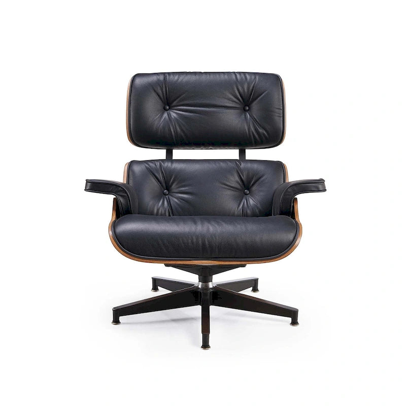 Poltrona reclinabile Mid-Century Modern in pelle
