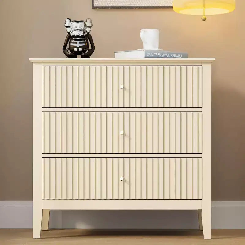 Cassettiera Heynemo a 3 Cassetti, Comodino in Legno Verniciato Alto 76 cm con Contenitore, Ampio Cassettone Moderno con Guide a Sfera