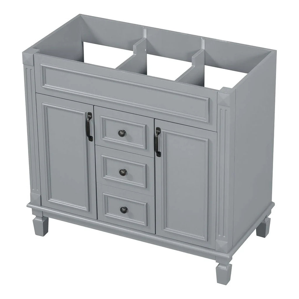 Mobile Bagno Moderno da 90cm con Lavabo Integrato e Specchiera, 2 Ante e 2 Cassetti