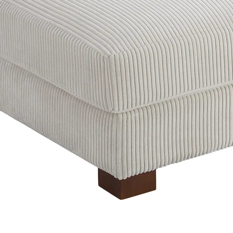 Pouf poggiapiedi oversize in velluto a coste moderno