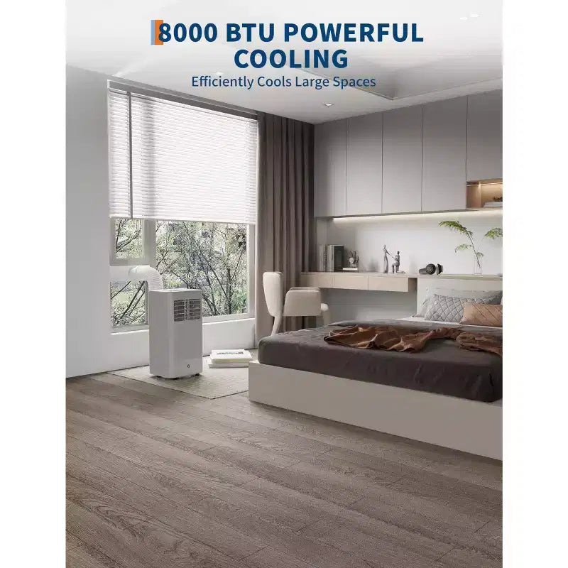 Condizionatori portatili, Flarhetoric 10000 BTU Raffreddamento/Ventilatore/Deumidificatore 3 IN 1 Unità AC portatile per stanze di 52 M², Unità per ambienti a bassa rumorosità