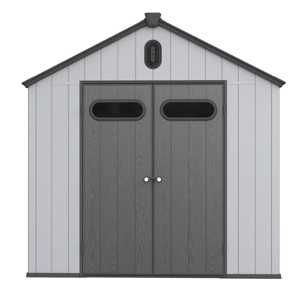 Casetta da giardino in resina per esterni, in plastica, per tutte le stagioni, con pavimento, 6 x 4 piedi/6 x 8 piedi/8 x 6 piedi/8 x 10 piedi, Spire Tool Shed