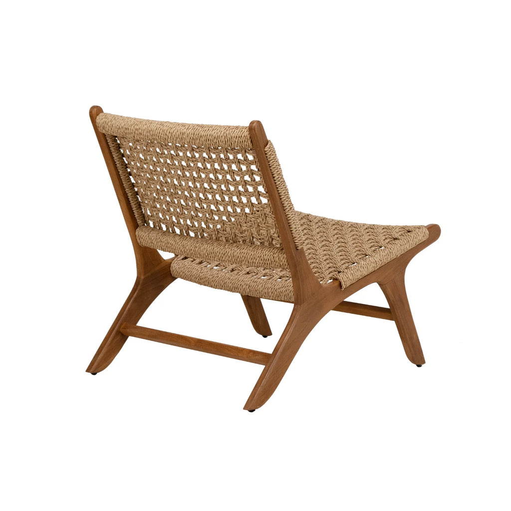 Sedia Sdraio Rustica in Teak con Intreccio - Esterno