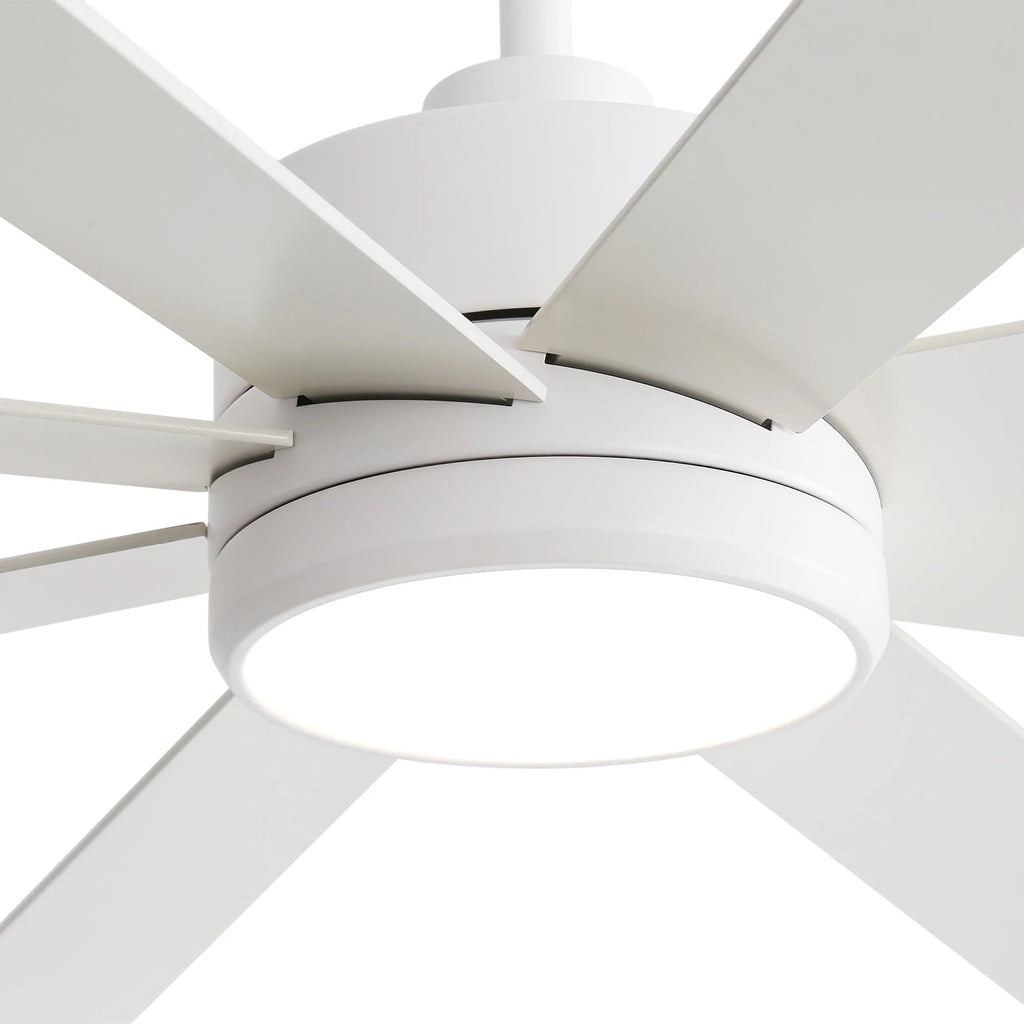 Ventilatore da soffitto nero da 65 pollici a 8 pale con luce LED e telecomando