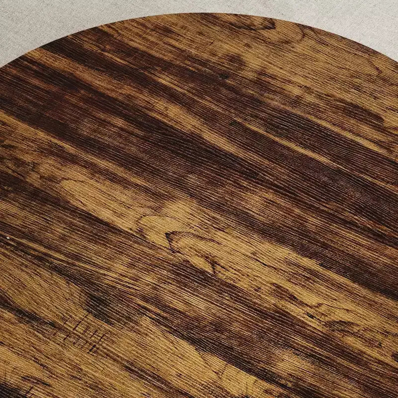Tavolino Industriale Rotondo da 30 Pollici a 2 Livelli con Piedini Regolabili Ripiano Effetto Legno Design Fiamma Facile da Montare Soggiorno