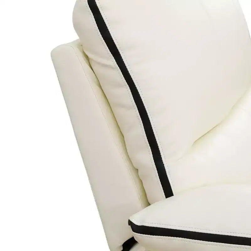 Divanetto reclinabile elettrico MAYEERTY, reclinabile elettrico a 2 posti in pelle traspirante con vano portaoggetti e portabicchieri per soggiorno, bianco