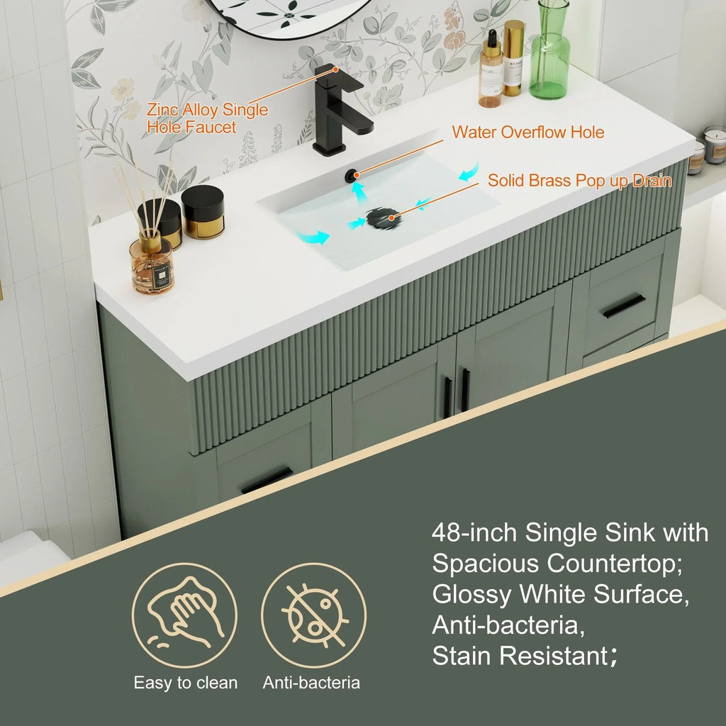 Mobile bagno 30/36/48 Wavy Line con lavabo e rubinetto