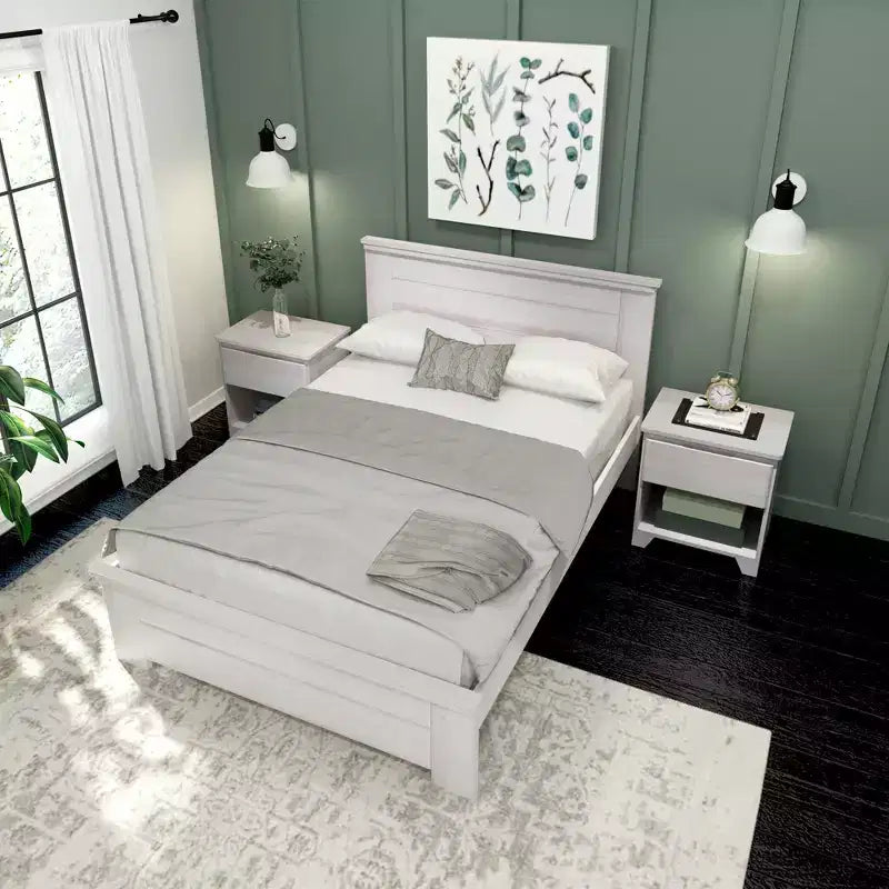 Telaio letto matrimoniale Plank+Beam Farmhouse con testiera, letto a piattaforma in legno massello