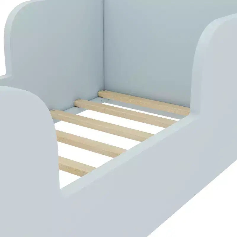 Letto a terra a forma di orso Okak per bambini dai 3 ai 6 anni, telaio per lettino con sponda di sicurezza, grazioso letto per bambini a forma di animale