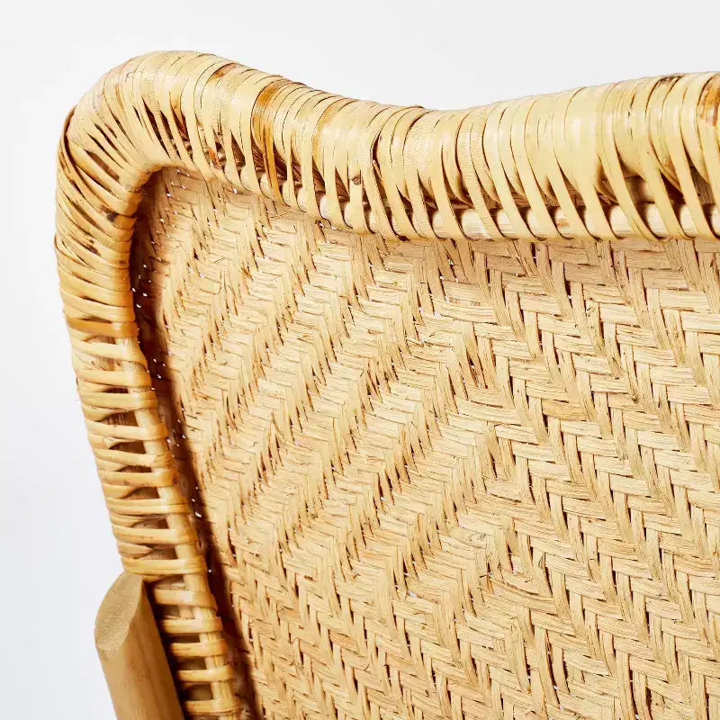 Rattan Woven Seat and Back Dining Chair - Honey Yellow, No Assembly Required