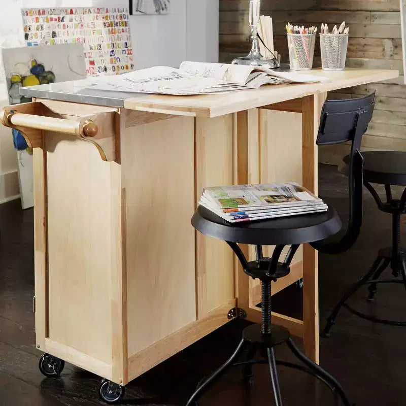 Carrello da Cucina/Isola con Piano in Acciaio Inox - Home Styles: Isola Rotante, Contenitore, Design Moderno