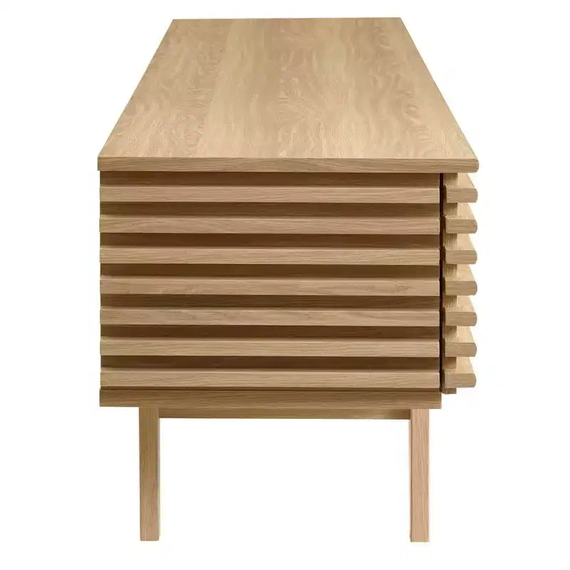 Mobile TV Render per TV fino a 80" Marrone - Modway: Mid-Century Moderno, Ripiani Regolabili, Gestione Cavi