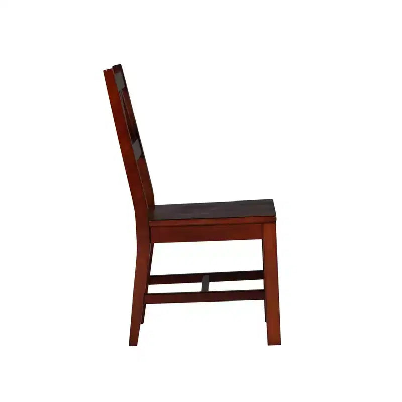 Solid Wood Office Chair - Antique Tobacco Finish, Pine Frame, Armless