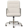 Finch Franklin Modern Desk Chair Cream/White: Upholstered, Swivel, Adjustable Height, Wood & Metal Frame